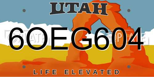 6OEG604 Utah License Plate