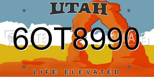 6OT8990 Utah License Plate
