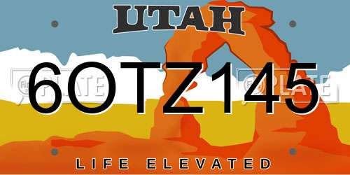 6OTZ145 Utah License Plate