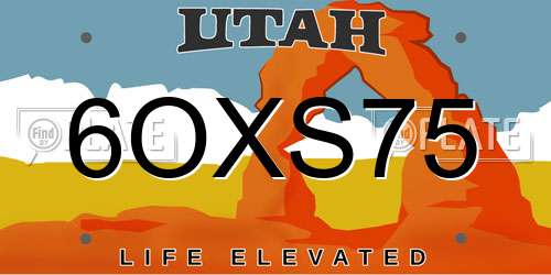 6OXS75 Utah License Plate