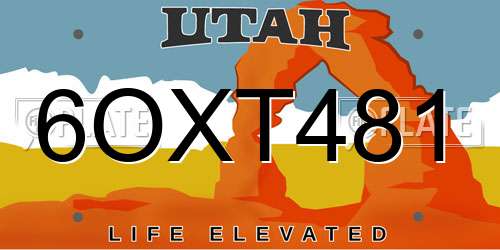 6OXT481 Utah License Plate