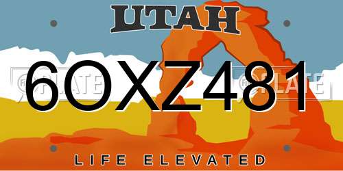 6OXZ481 Utah License Plate