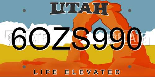 6OZS990 Utah License Plate
