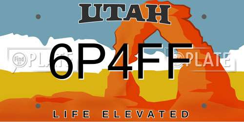 6P4FF Utah License Plate