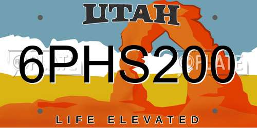 6PHS200 Utah License Plate