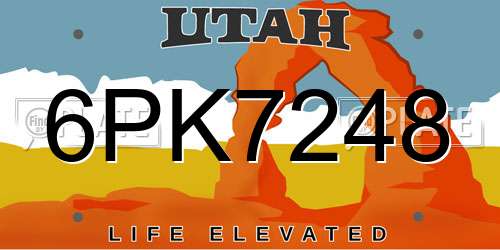 6PK7248 Utah License Plate