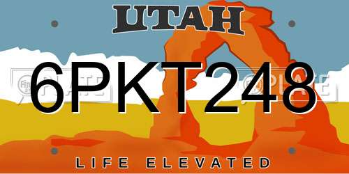 6PKT248 Utah License Plate