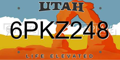 6PKZ248 Utah License Plate