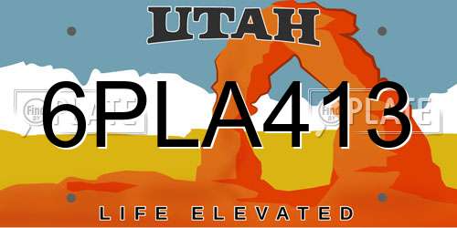 6PLA413 Utah License Plate