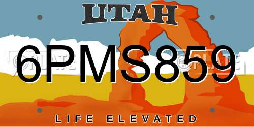 6PMS859 Utah License Plate