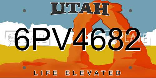 6PV4682 Utah License Plate