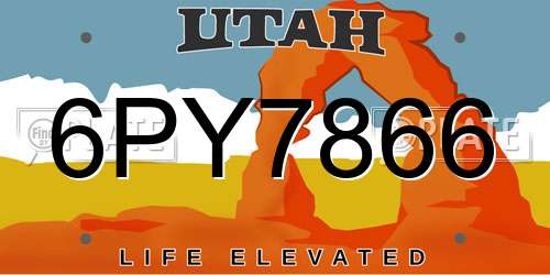 6PY7866 Utah License Plate