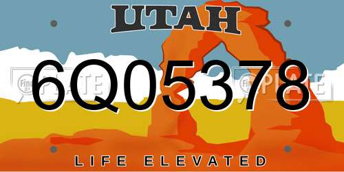 6Q05378 Utah License Plate