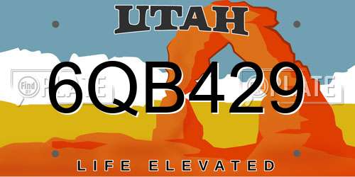 6QB429 Utah License Plate