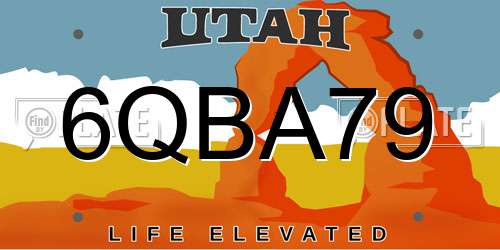 6QBA79 Utah License Plate