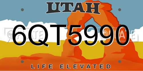 6QT5990 Utah License Plate