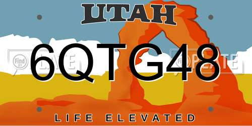 6QTG48 Utah License Plate