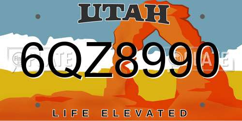 6QZ8990 Utah License Plate