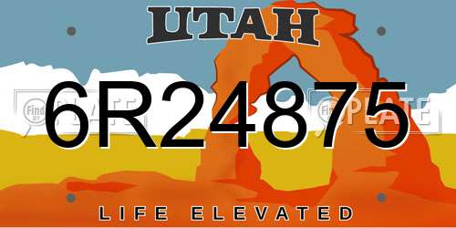 6R24875 Utah License Plate