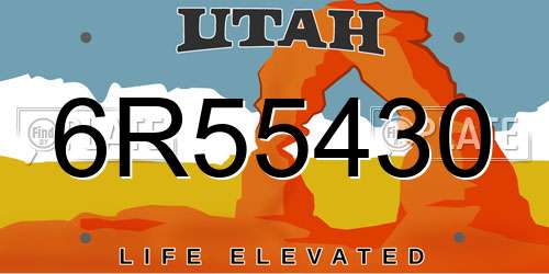 6R55430 Utah License Plate