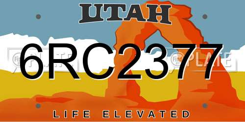 6RC2377 Utah License Plate