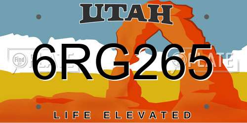 6RG265 Utah License Plate