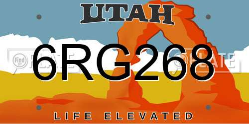 6RG268 Utah License Plate