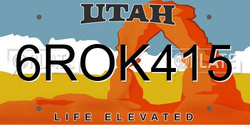 6ROK415 Utah License Plate