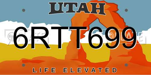 6RTT699 Utah License Plate