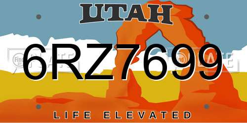 6RZ7699 Utah License Plate