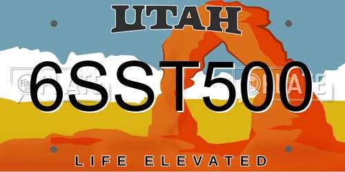 6SST500 Utah License Plate