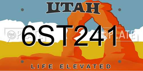 6ST241 Utah License Plate