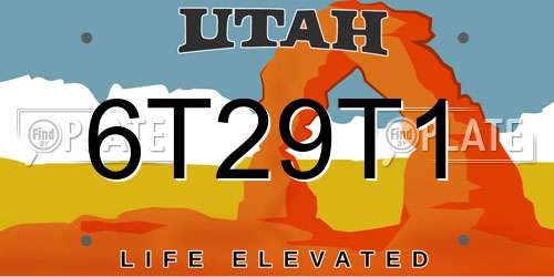 6T29T1 Utah License Plate