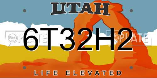 6T32H2 Utah License Plate