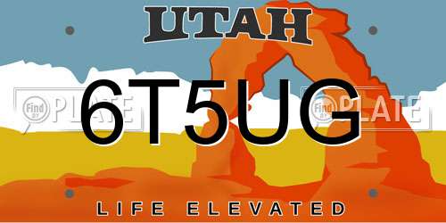 6T5UG Utah License Plate