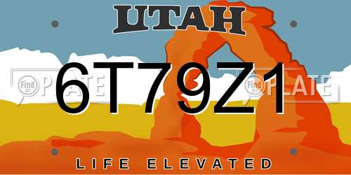 6T79Z1 Utah License Plate