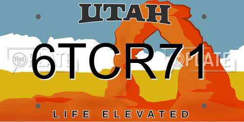 6TCR71 Utah License Plate