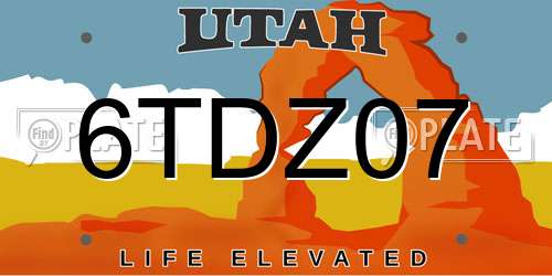 6TDZ07 Utah License Plate