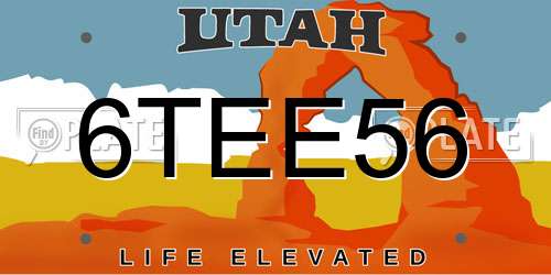 6TEE56 Utah License Plate