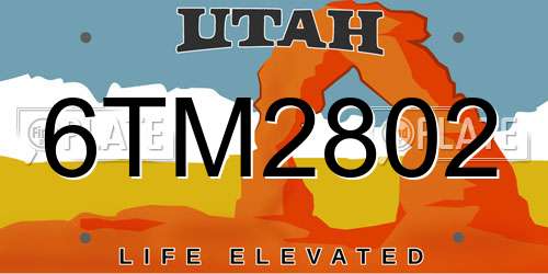 6TM2802 Utah License Plate