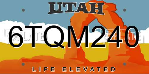 6TQM240 Utah License Plate