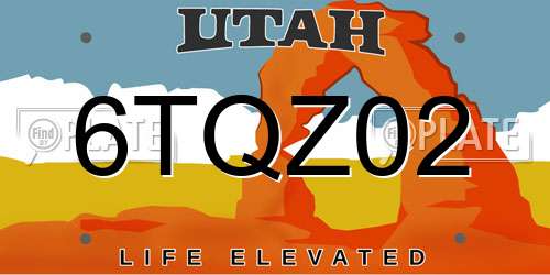 6TQZ02 Utah License Plate