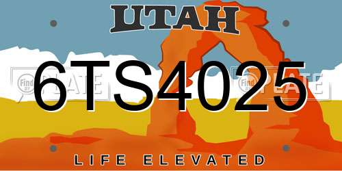 6TS4025 Utah License Plate