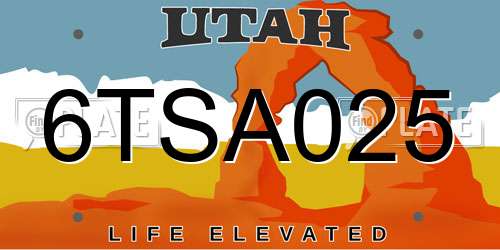 6TSA025 Utah License Plate