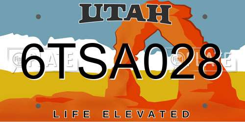 6TSA028 Utah License Plate