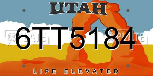 6TT5184 Utah License Plate