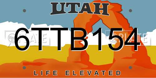6TTB154 Utah License Plate