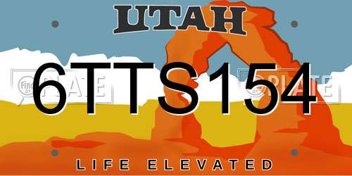 6TTS154 Utah License Plate