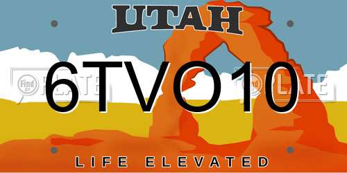 6TVO10 Utah License Plate