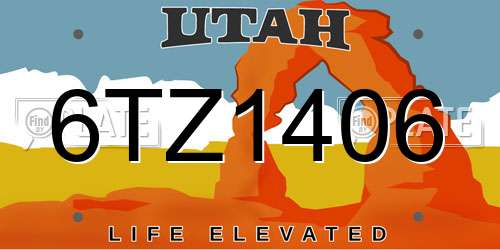 6TZ1406 Utah License Plate